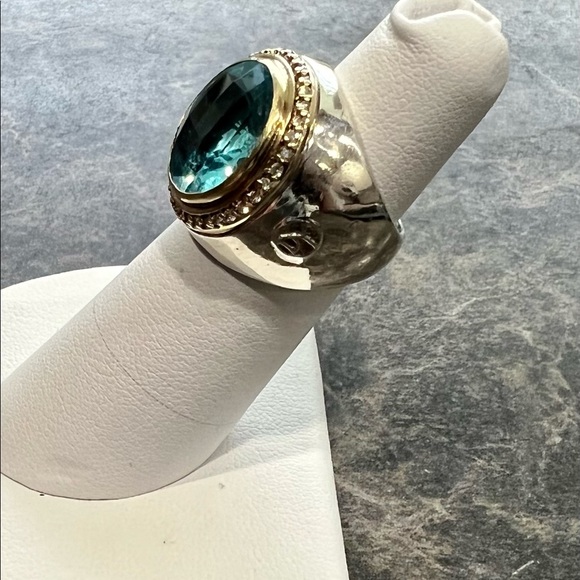 David Yurman Blue Topaz Gold, Diamond, Sterling Silver 925 - Picture 11 of 13